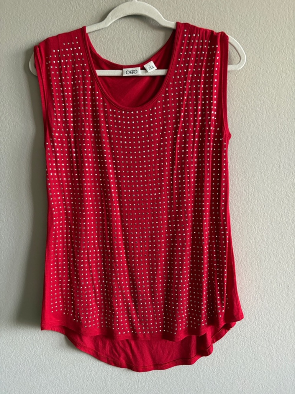 Cato gorgeous Studded Scoop Neck Tank Top Relaxed Fit Super Soft Fabric Size S